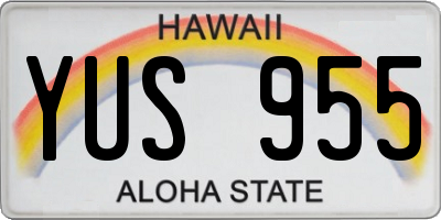 HI license plate YUS955