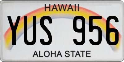 HI license plate YUS956