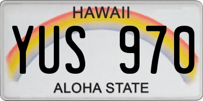 HI license plate YUS970