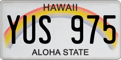 HI license plate YUS975