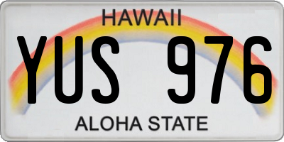 HI license plate YUS976