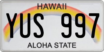 HI license plate YUS997