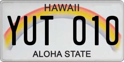 HI license plate YUT010