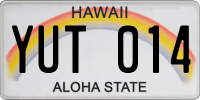 HI license plate YUT014