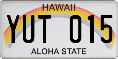 HI license plate YUT015