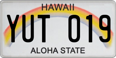 HI license plate YUT019