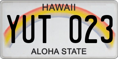 HI license plate YUT023