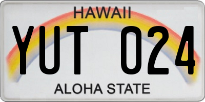 HI license plate YUT024