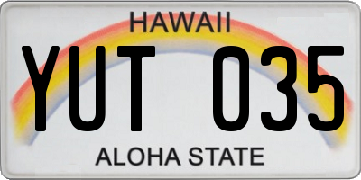 HI license plate YUT035