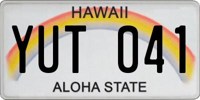 HI license plate YUT041