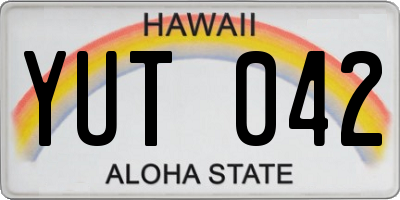 HI license plate YUT042