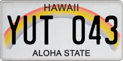 HI license plate YUT043
