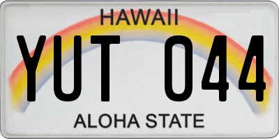 HI license plate YUT044