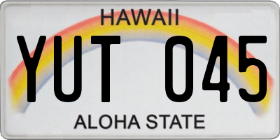 HI license plate YUT045