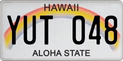 HI license plate YUT048