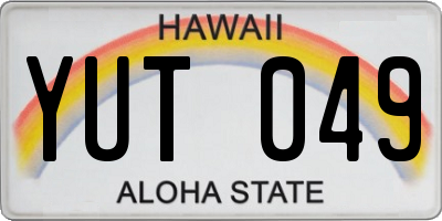 HI license plate YUT049