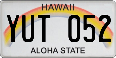 HI license plate YUT052