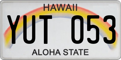 HI license plate YUT053