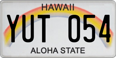 HI license plate YUT054