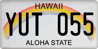 HI license plate YUT055