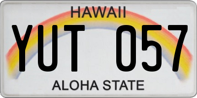 HI license plate YUT057