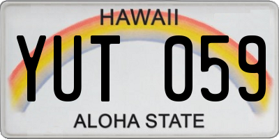 HI license plate YUT059