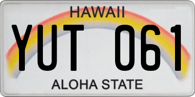 HI license plate YUT061