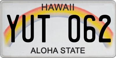 HI license plate YUT062