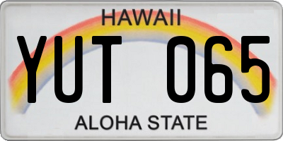 HI license plate YUT065