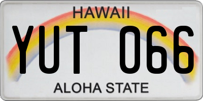 HI license plate YUT066