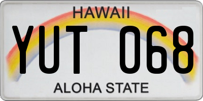 HI license plate YUT068