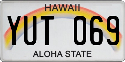 HI license plate YUT069