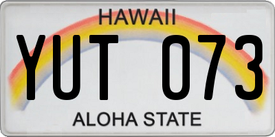 HI license plate YUT073