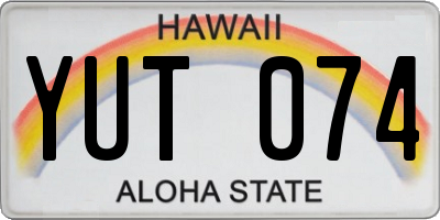 HI license plate YUT074