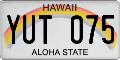 HI license plate YUT075