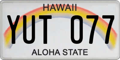 HI license plate YUT077