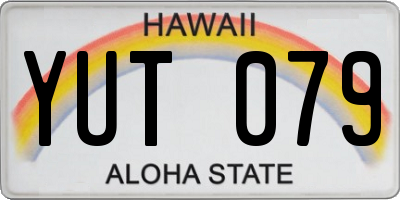 HI license plate YUT079