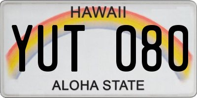 HI license plate YUT080