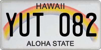 HI license plate YUT082