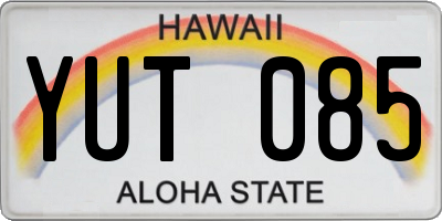 HI license plate YUT085