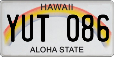 HI license plate YUT086