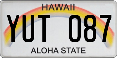 HI license plate YUT087