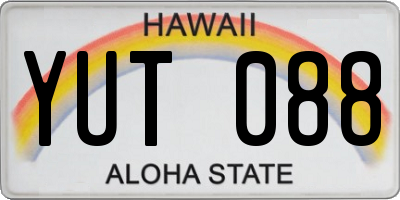 HI license plate YUT088