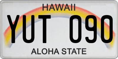 HI license plate YUT090