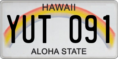 HI license plate YUT091