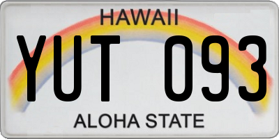 HI license plate YUT093