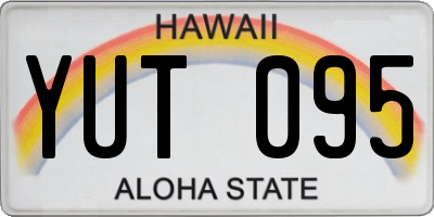 HI license plate YUT095