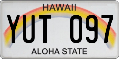 HI license plate YUT097