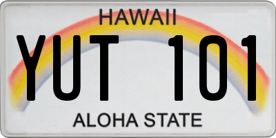 HI license plate YUT101