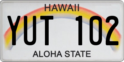 HI license plate YUT102
